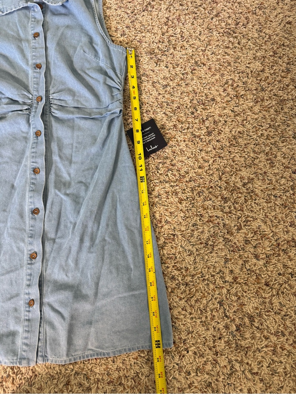 Lulus light blue denim mini dress Enchanting Cutie Chambray size small - Picture 6 of 10